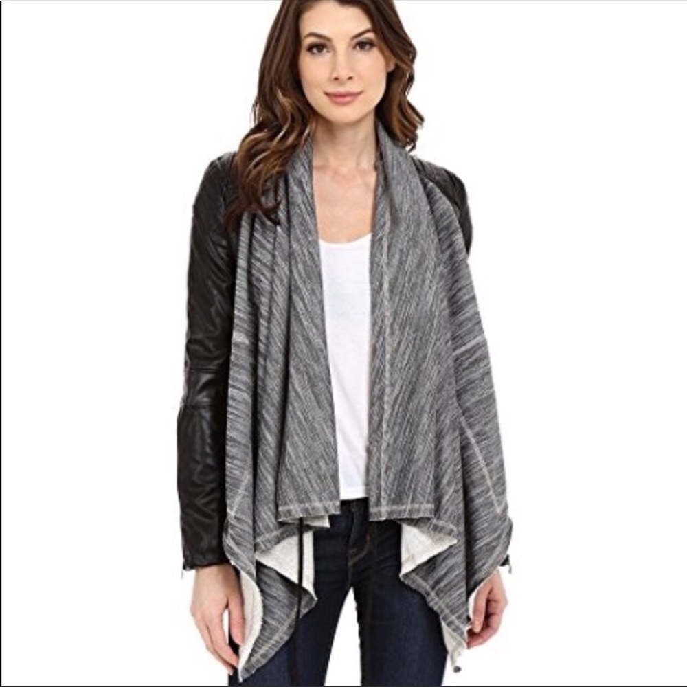 Blank NYC faux leather draped jacket